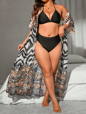 Saída de Praia Plus Size com Estampa Animal