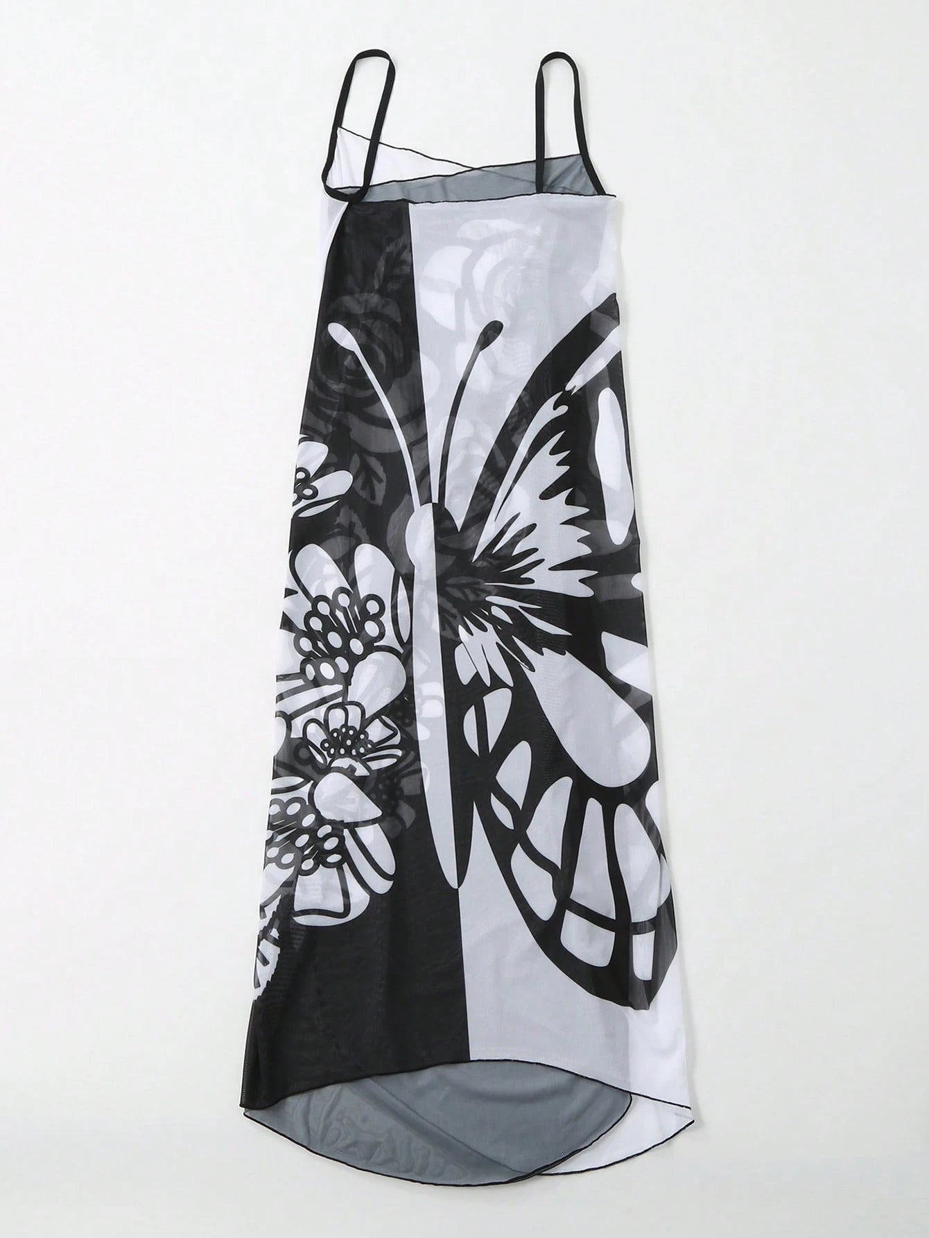 Saída de Praia com Estampa de Borboleta e Flores