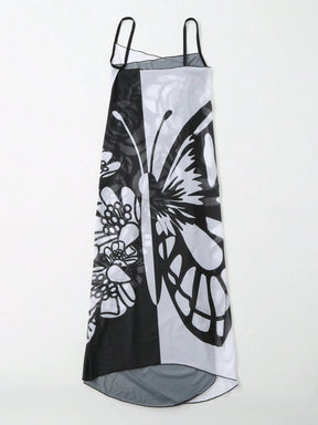 Saída de Praia com Estampa de Borboleta e Flores