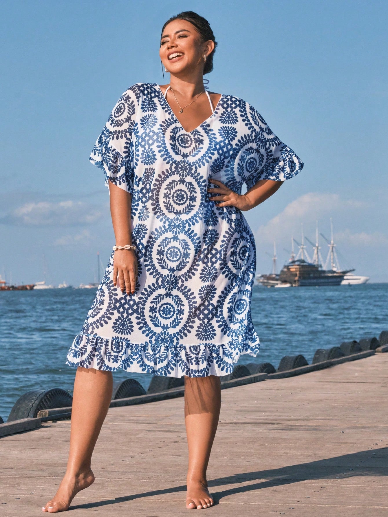 Saída de Praia Plus Size Sunset Glow
