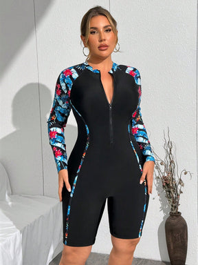 Maiô Hidroginástica Plus Size tropical G4