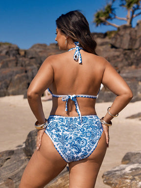 Biquíni Plus Size Azul com Amarração nas Costas G4