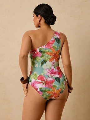 Maiô Elegante Plantas Plus Size