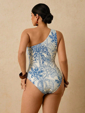 Maiô Elegante Plantas Plus Size