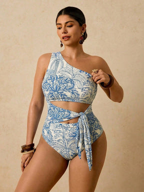 Maiô Elegante Plantas Plus Size